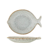 Bloomingville Fleur Servierplatte Fischform Natur Steingut mediterran 27cm