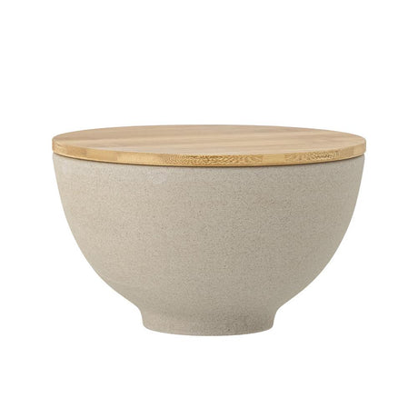 Bloomingville Lee Schale mit Deckel Steingut Beige 19,5 x 10 cm