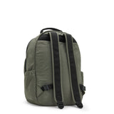 Kipling SEOUL L, Großer Schulrucksack mit 15-Zoll-Laptopfach, 27L, Green Moss (grün)