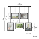 Umbra Exhibit Foto Collage Bilderrahmen, für 5 Fotos (2x 10x15cm und 3x 13x18cm), in Schwarz