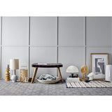 Bloomingville Milas Decke 160x130cm Blau Grau Baumwolle Quasten Tagesdecke Kuscheldecke Überwurf