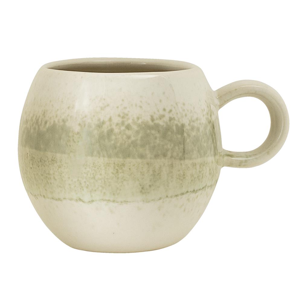 Bloomingville Paula Tasse, Natur/Grün, 275ml, Steingut, dänisches Design