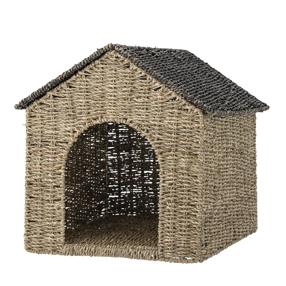 Bloomingville MINI Fredie Korb mit Deckel, Haus, Spielzeugkiste, Aufbewahrungskorb, dänisches Design
