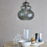 Bloomingville Sybia Hängeleuchte Grau Glas 33cm Pendelleuchte elegant