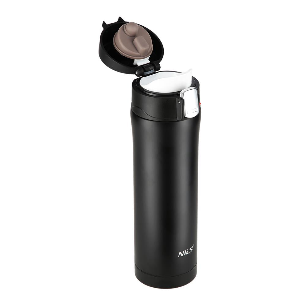NILS Thermobecher 500 ml Edelstahl Schwarz Isolierbecher auslaufsicher