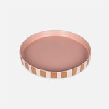 OYOY Toppu Tablett - 27x9 cm, Caramel/Rosa gestreift - als Tortenständer, Tortenplatte, Obstschale