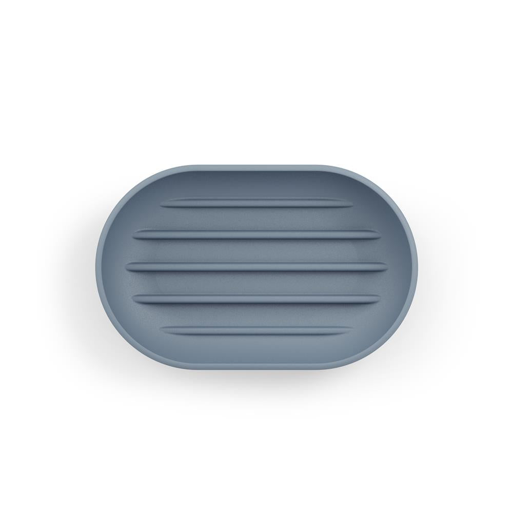 Umbra Touch Seifenschale, ovale Seifenablage mit Soft Touch Finish, in Schieferblau
