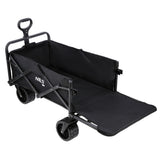 NILS CAMP Bollerwagen faltbar 160L in Schwarz - Campingwagen für Strand & Garten