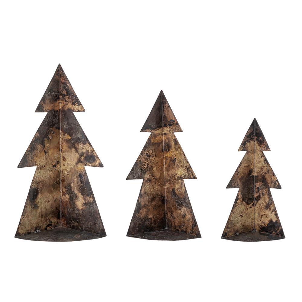 Bloomingville Rony Dekobaum – 3er Set aus Eisen in Braun, modern & rustikal