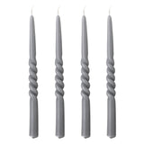 Bloomingville Twist Kerzen Set, Grau, Handgedreht, 4 Stück aus Paraffin