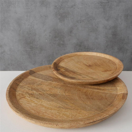 BOLTZE Serviertablett Maino 2er Set Holzteller aus Mango Holz für Dekoration