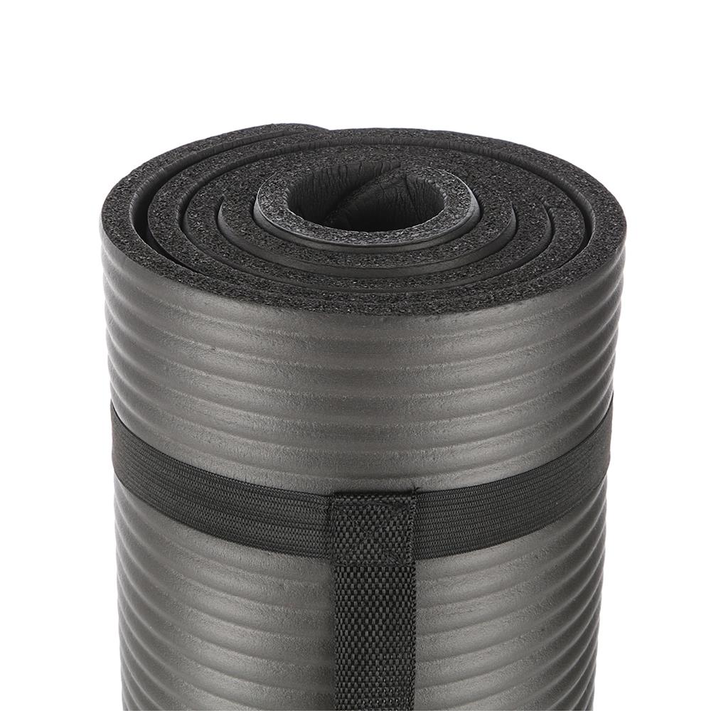 Yogamatte 183 x 61 x 1,5 cm Fitnessmatte Schwarz Gymnastikmatte rutschfest | HMS YM04