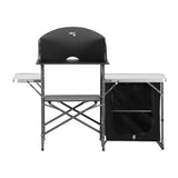 NILS CAMP Campingschrank mit Windschutz - klappbare Outdoor Küche mit Arbeitsflächen für Camping
