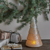 Bloomingville Emilius Deko-Baum, Weiß, Glas Weihnachtsbaum 23,5 cm