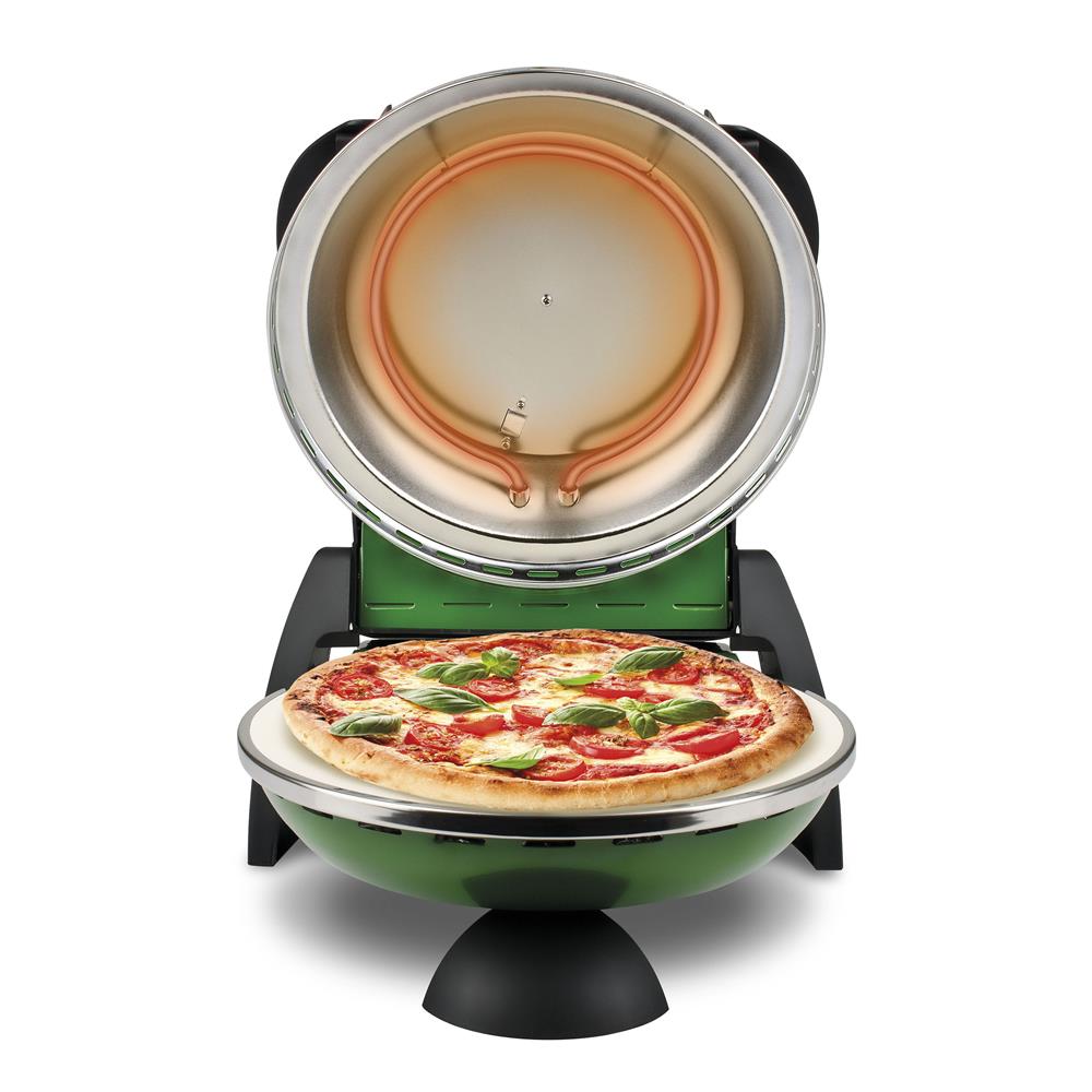 G3Ferrari elektrischer Pizzaofen Delizia 1200 W für Pizza Ø 31cm grün Pizzamaker mit feuerfestem Naturstein