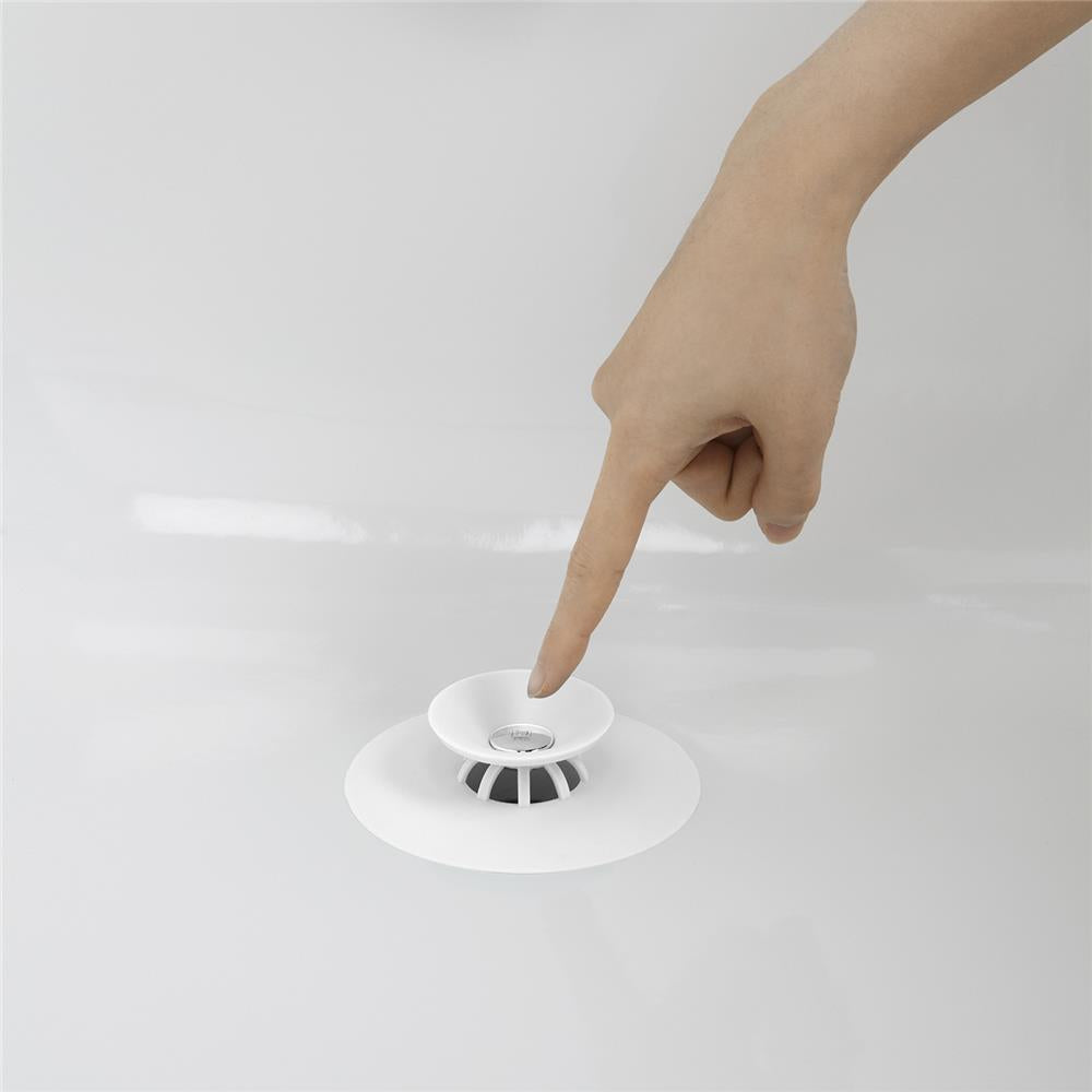 Umbra Flex Badewannenstöpsel, Haarsieb, Abflusssieb für Dusche, Badewanne, Waschbecken, in Weiß