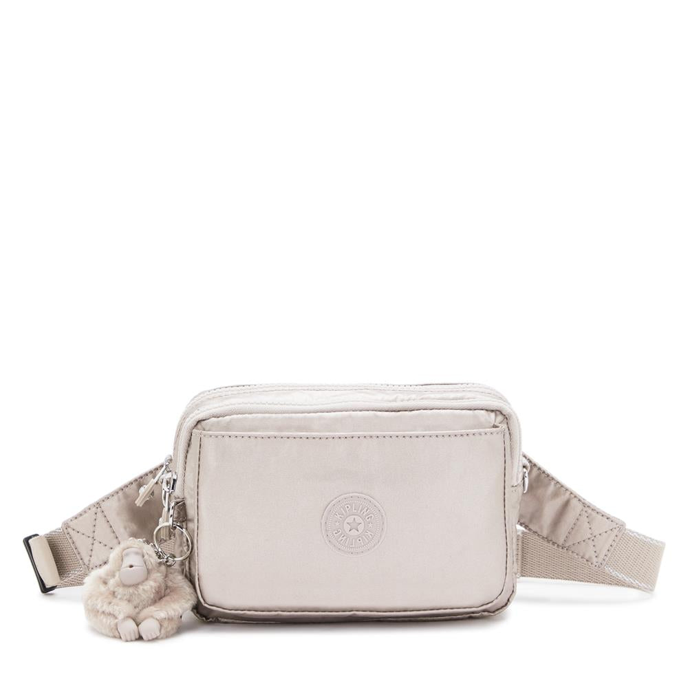 Kipling ABANU MULTI, 2-in-1-Crossbody- und Bauchtasche, Metallic Glow (beige), Schultertasche