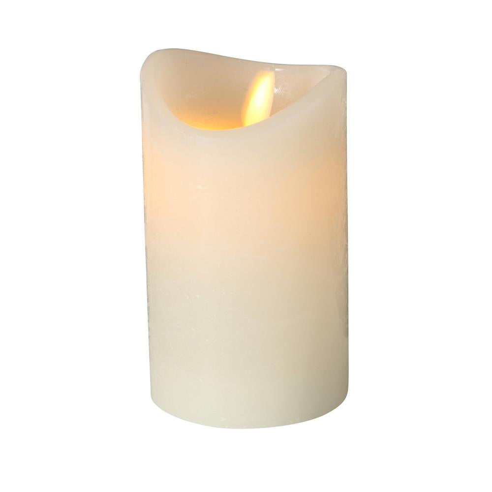 BOLTZE LED-Kerze Bino 12cm in Cremeweiß aus Wachs batteriebetrieben