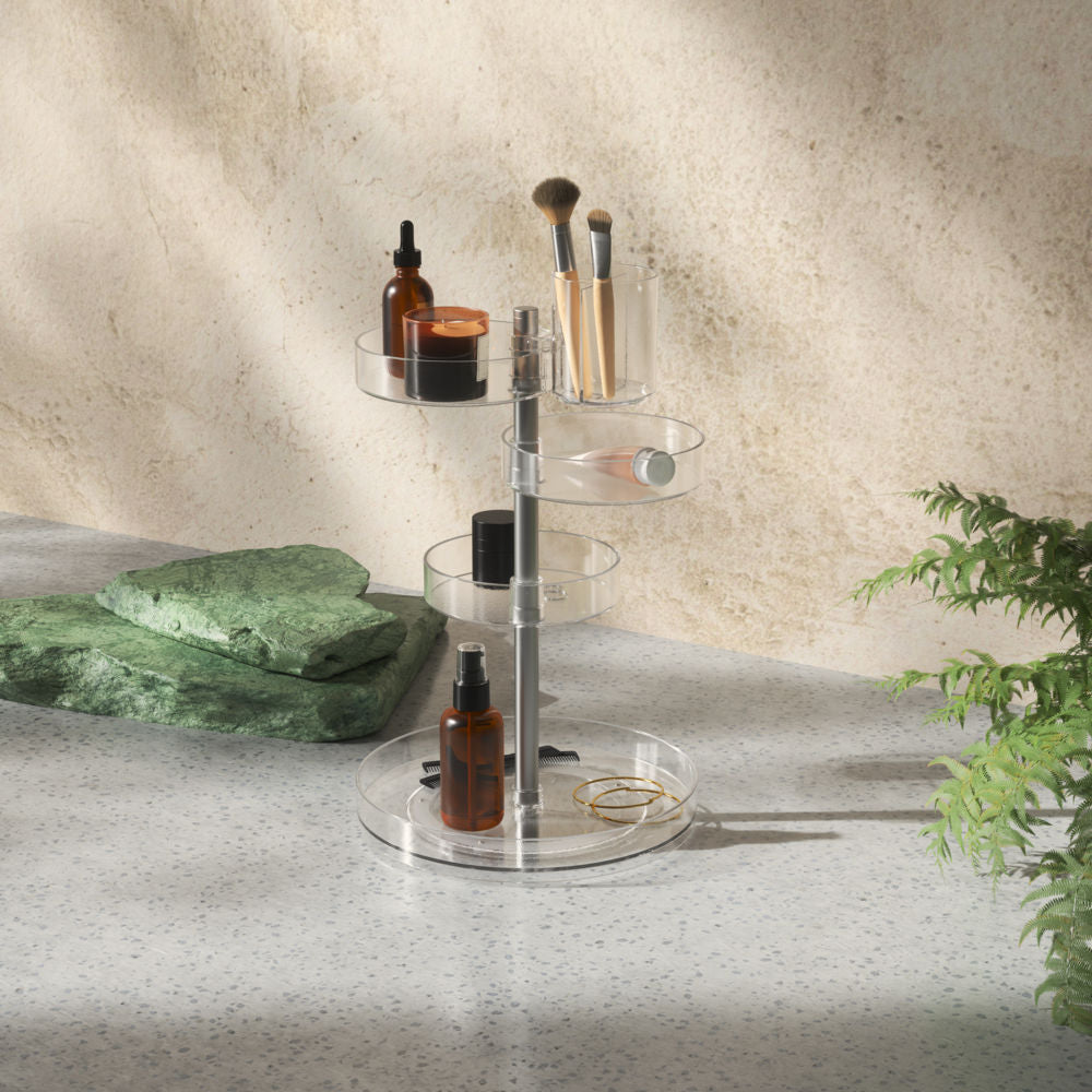 Umbra Pirouette Kosmetik-Organizer Drehbar Transparent Kunststoff 23 x 23 x 35 cm