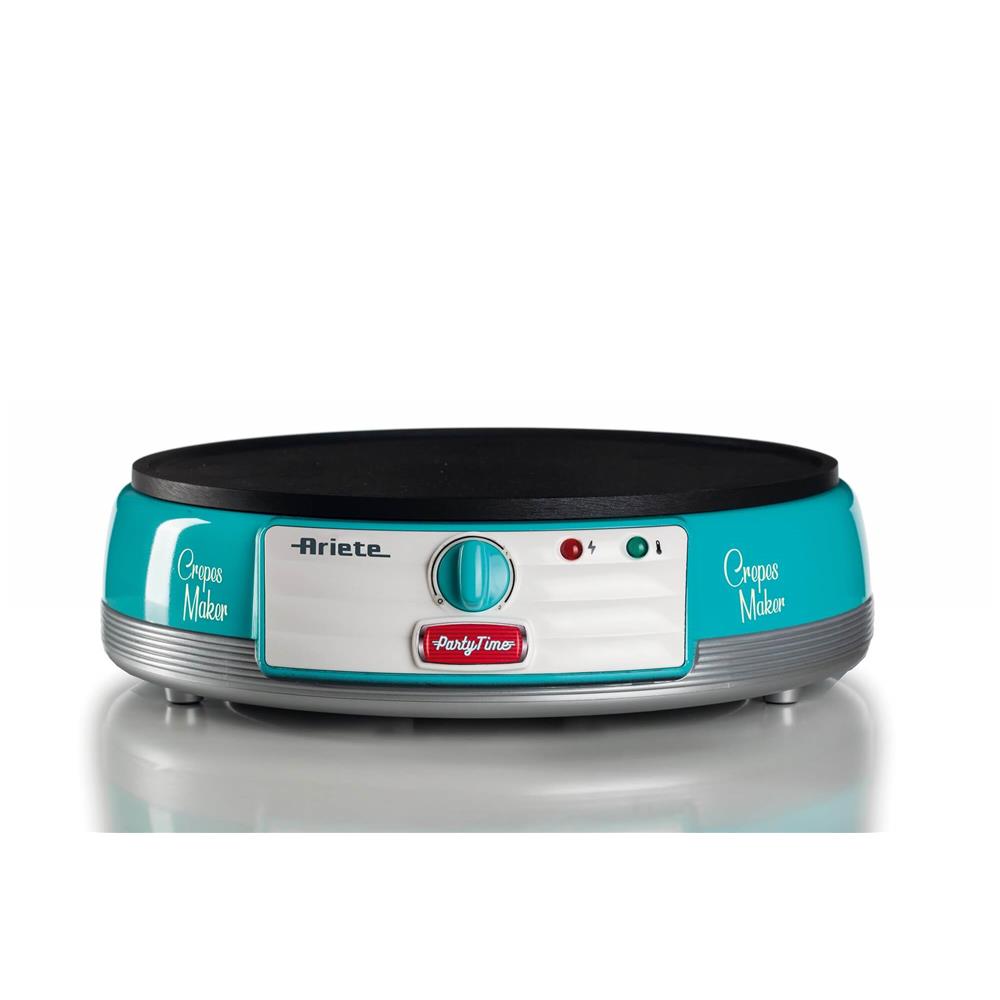 Ariete Party Time Crepes-Maker, Blau, Crepes-Maschine, Retro-Design, 50er Jahre-Stil