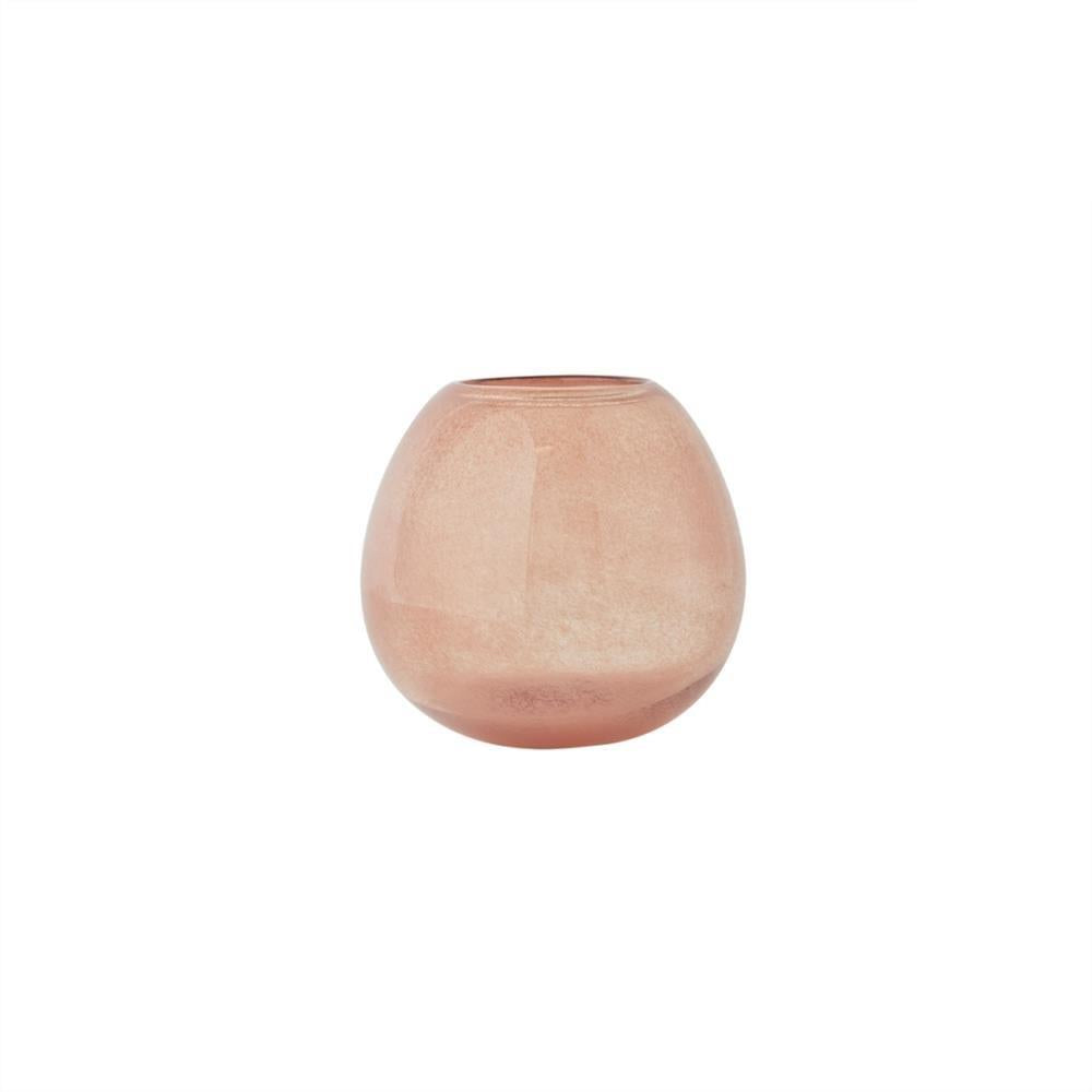 OYOY Lasi Vase Medium 25 x 21,5 cm Rosa Glas Blumenvase Dekovase