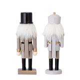 Bloomingville Darren Nussknacker Grau/Beige 2er Set Holz Weihnachtsdeko Figuren