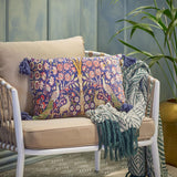 Bloomingville Adya Kissen 50x35 cm bunt - Dekokissen mit Pfauenmuster & Quasten