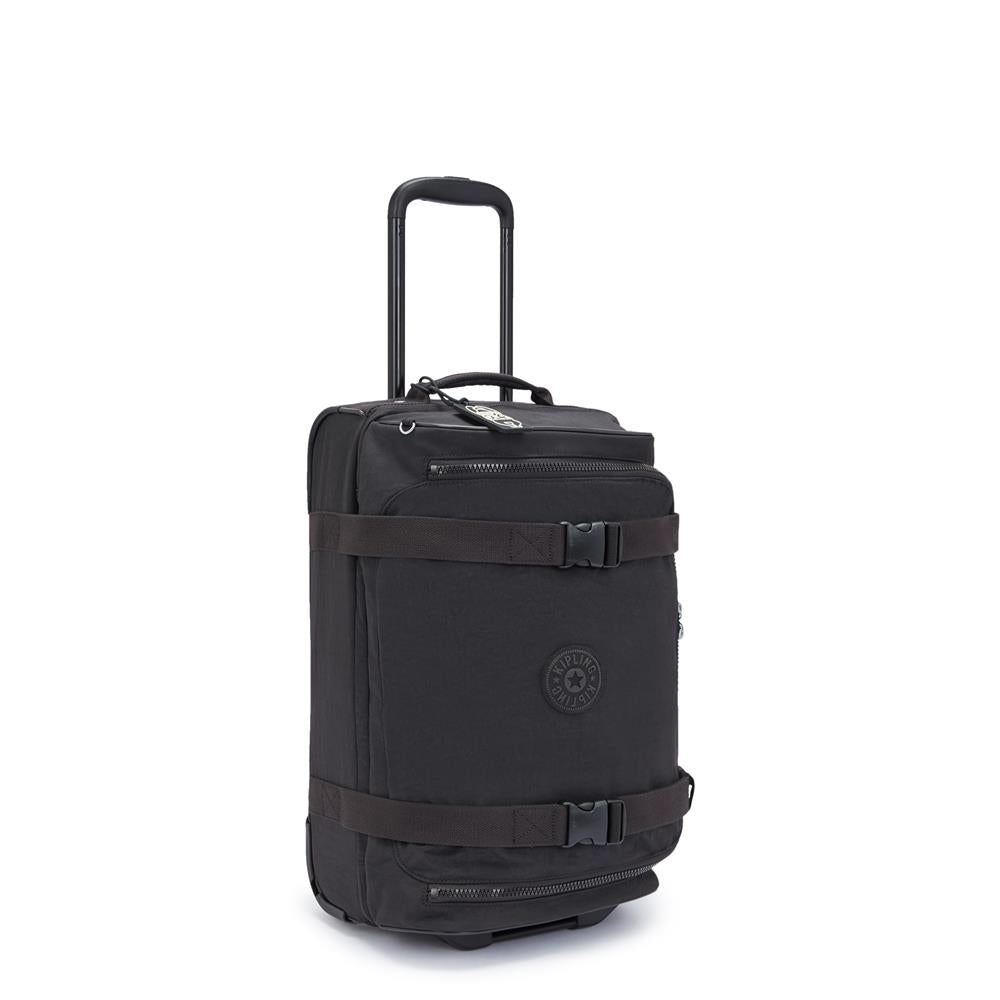 Kipling AVIANA S Kleiner Handgepäckkoffer mit Rollen und verstellbaren Gurten, Black Noir (schwarz)