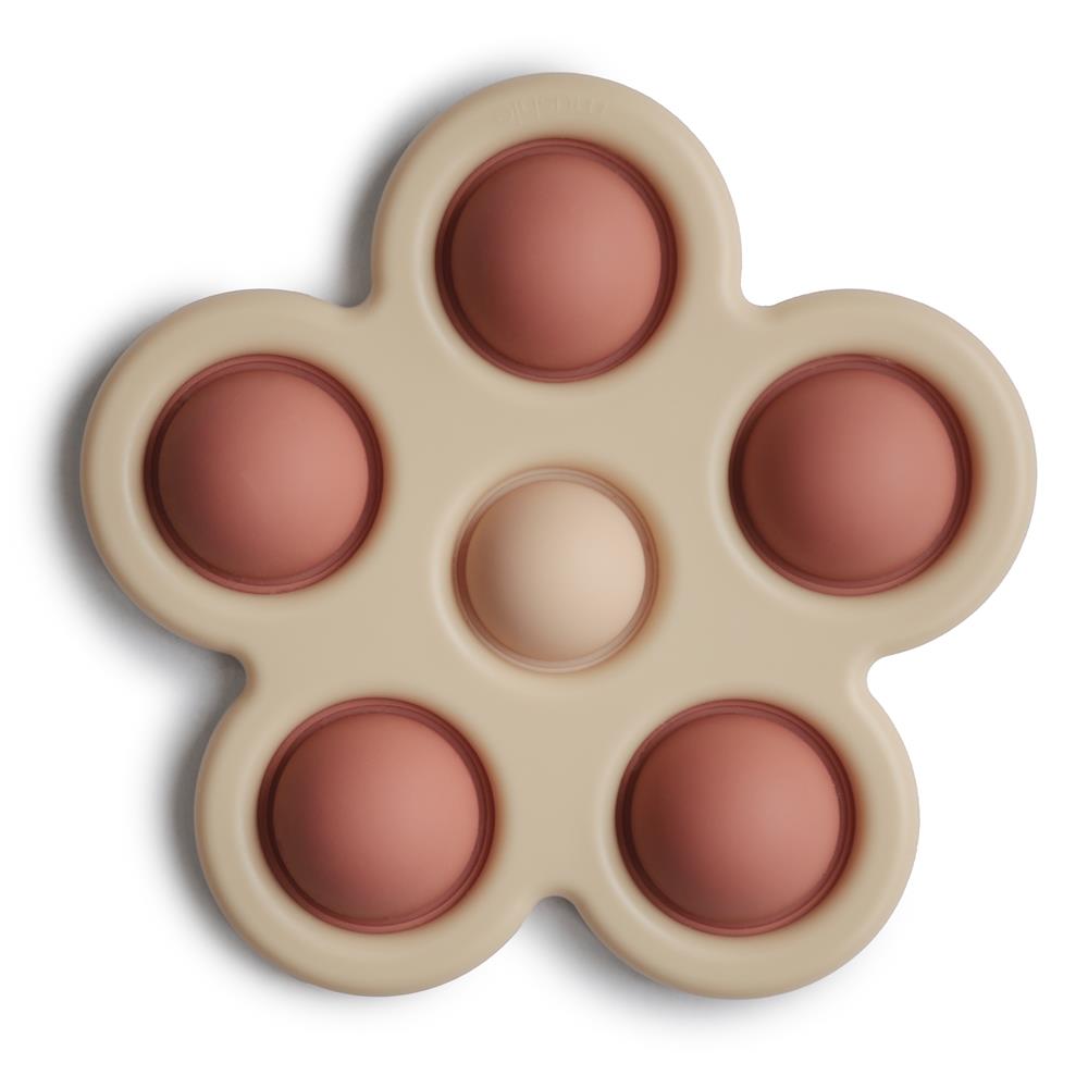 Mushie Sensorik-Spielzeug Blume, Rose, aus Silikon, BPA-frei