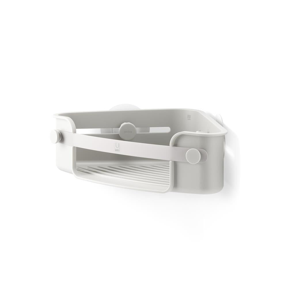 Umbra Flex Eckduschablage zum Kleben, in Grau, rostfreies Eckduschregal, ohne Bohren