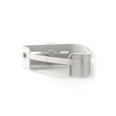Umbra Flex Eckduschablage zum Kleben, in Grau, rostfreies Eckduschregal, ohne Bohren