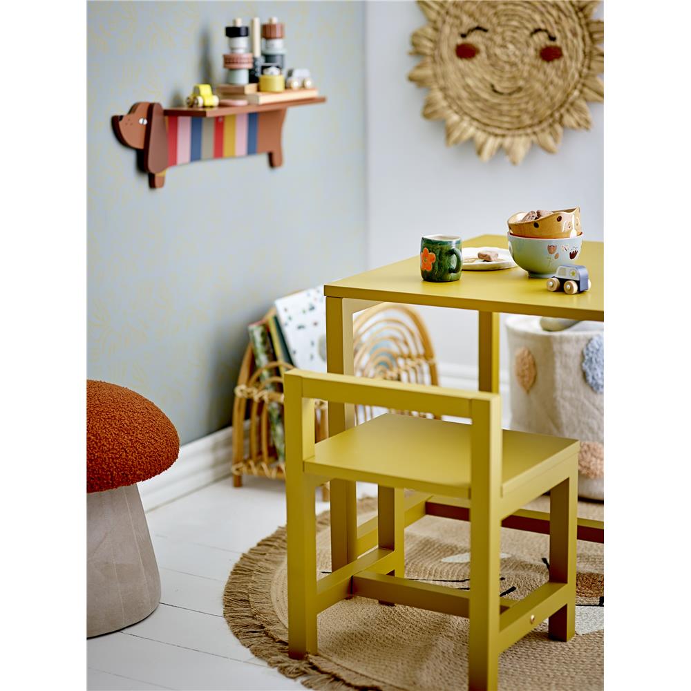 Bloomingville MINI Fenix Geschirr-Set, Braun, Hund, Steingut, 3er Set mit Teller + Schüssel + Tasse