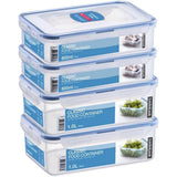LocknLock Frischhaltedosen 4er Set, 2 x 0,8 L + 2 x 1 L, BPA-frei, Auslaufsicher