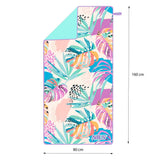 NILS Mikrofaserhandtuch 160x80 cm Flora - schnelltrocknendes Handtuch für Camping, Strand & Sport