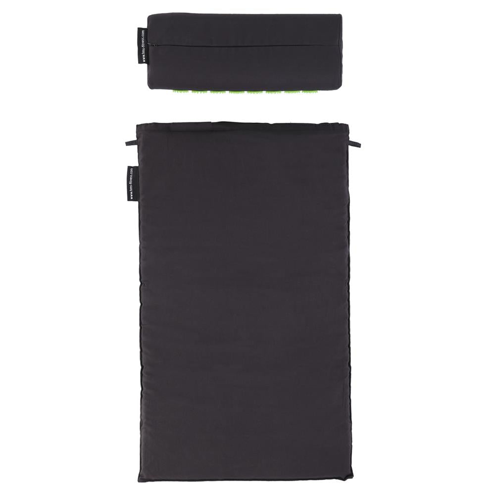 HMS Premium AKM03 Akupressurmatte mit Kissen Schwarz/Grün 9618 Druckpunkte
