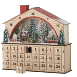 Bloomingville Melvin Adventskalender mit Licht Natur Holz Weihnachtsdeko