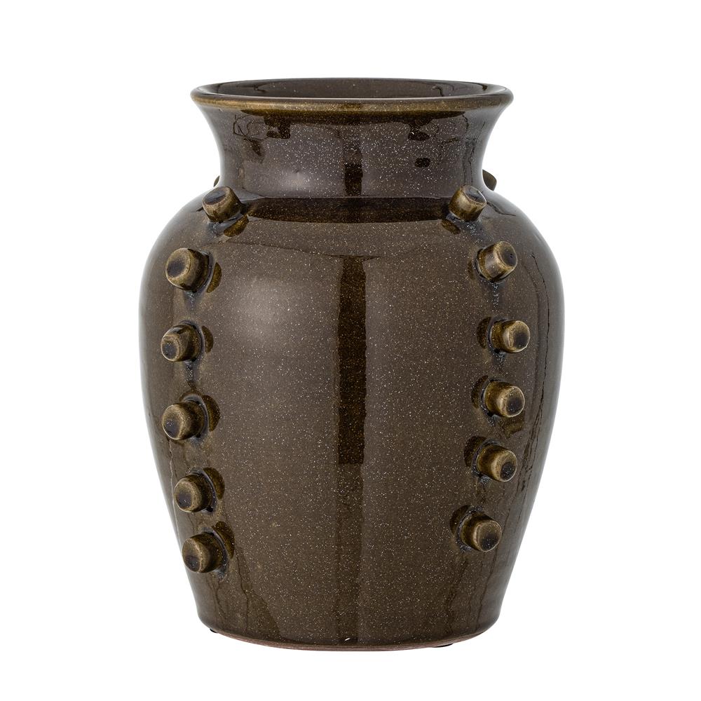 Bloomingville Hazis Deko-Vase, aus Terrakotta in dunkelbraun mit glänzender Oberfläche