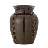 Bloomingville Hazis Deko-Vase, aus Terrakotta in dunkelbraun mit glänzender Oberfläche