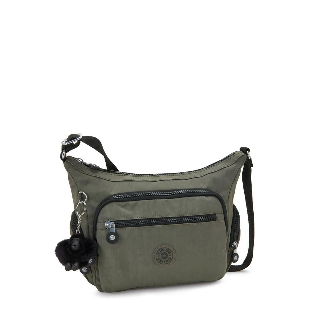 Kipling GABBIE S, Kleine Umhängetasche, Green Moss (grün), Schultertasche mit vielen Fächern