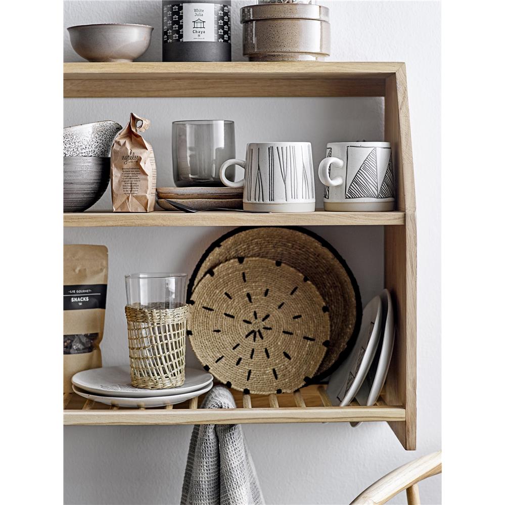 Bloomingville Eliana Teller 4er Set Schwarz Steingut 19cm Dessertteller dänisches Design