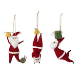 Bloomingville Giles Weihnachtsanhänger Rot Wolle 3er Set Weihnachtsmann