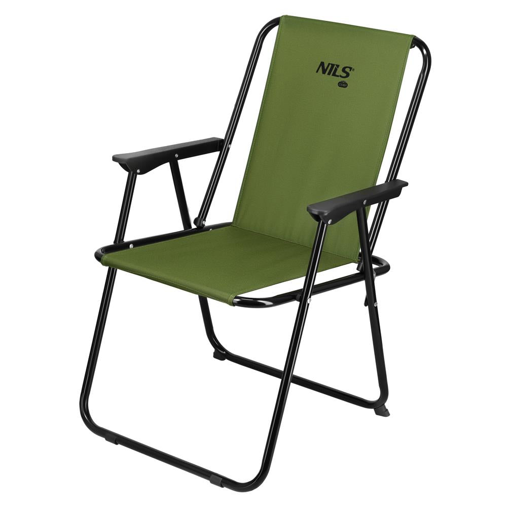 NILS CAMP klappbarer Campingstuhl in Grün - stabiler Outdoor Stuhl für Camping, Garten & Angeln