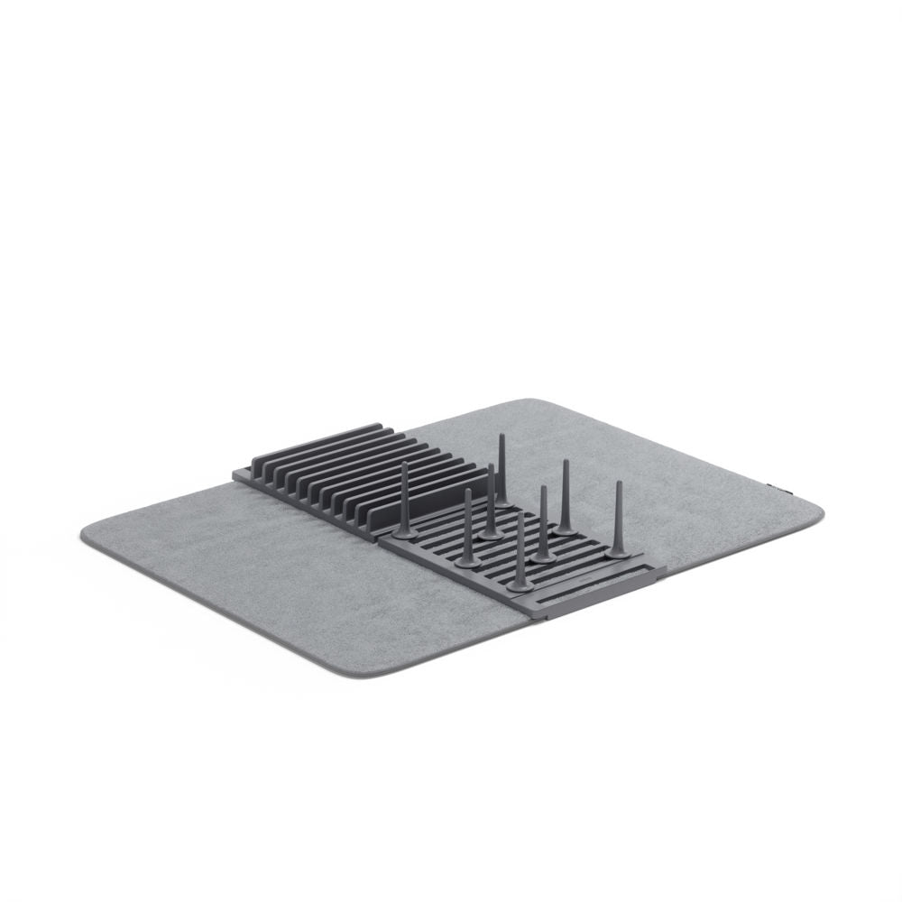 Umbra Udry Peg Abtropfgestell 47x17cm mit Mikrofaser Abtropfmatte in Anthrazit