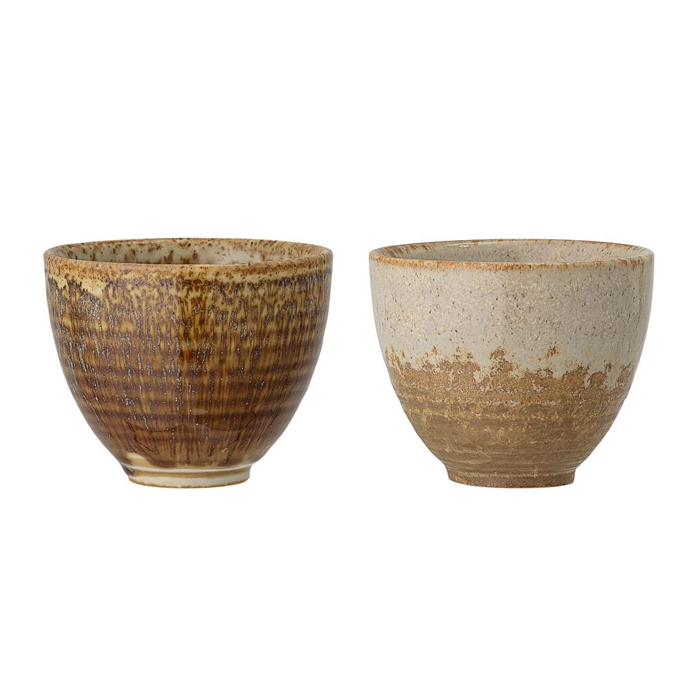 Bloomingville Willow Tasse, Braun, Steingut, D9,5xH7,5 cm, 2er Set