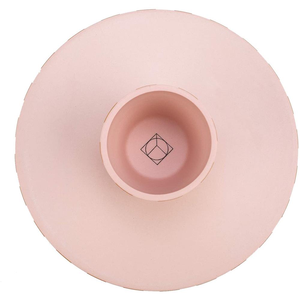 OYOY Toppu Tablett - 20x9 cm, Caramel/Rosa gestreift - als Tortenständer, Tortenplatte, Obstschale