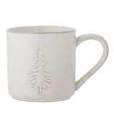 Bloomingville Winter Tasse – mit geprägtem Tannenbaum-Motiv, Weihnachten, dänisches Design