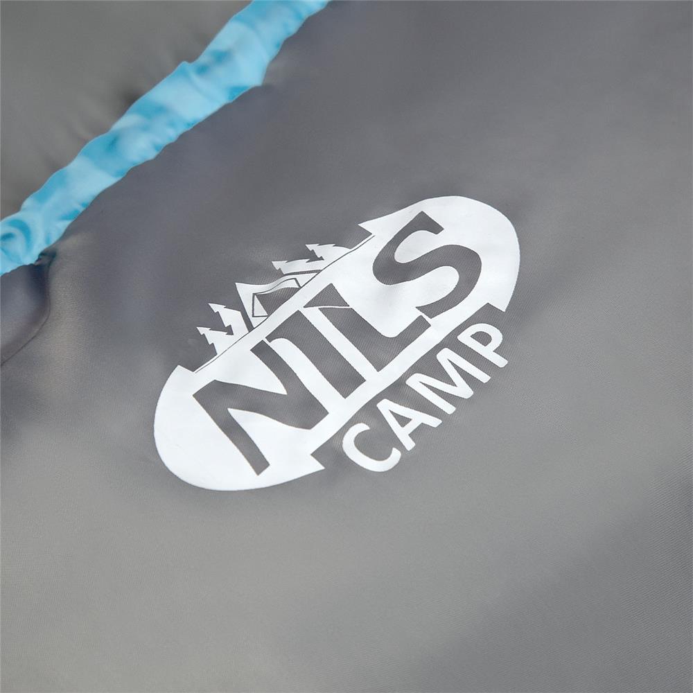 NILS CAMP Schlafsack Größe M Hellblau-Grau - Mumienschlafsack für Outdoor, Trekking & Camping
