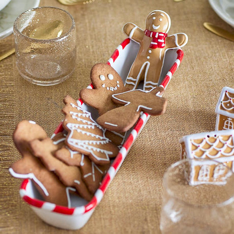 Bloomingville Ginnie Servierschale – Servierplatte mit Lebkuchenmann, Weihnachten, dänisches Design