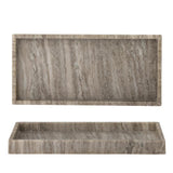 Bloomingville Majsa Tablett – braunes Marmor-Tablett, 38x18 cm, vielseitig & lebensmittelgeeignet