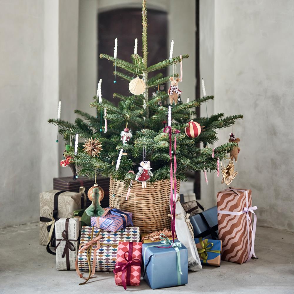 Bloomingville Peo Mäuse Engel Anhänger, Bunt, Wollfiguren 2er Set Weihnachtsdeko